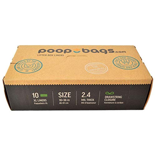 PoopBags Litter Box Liners 10/Pack (4 Pack)