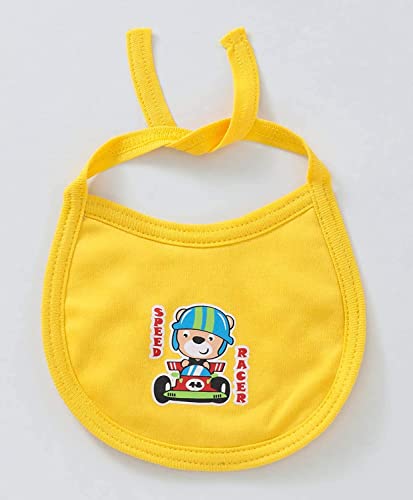 Image of Cucumber Baby Boys & Baby Girls Casual T-Shirt and Bib (Multicolor) (0-3 Months, Yellow)