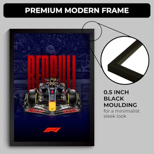 Image of Funk You Store Redbull F1 Poster | Framed Red Bull F1 Car A4 Sized (31 x 23 cm) | Max Verstappen Poster | Redbull Car Posters for Wall, Gift for Boys, Formula 1 Frames | Formula 1 Frame