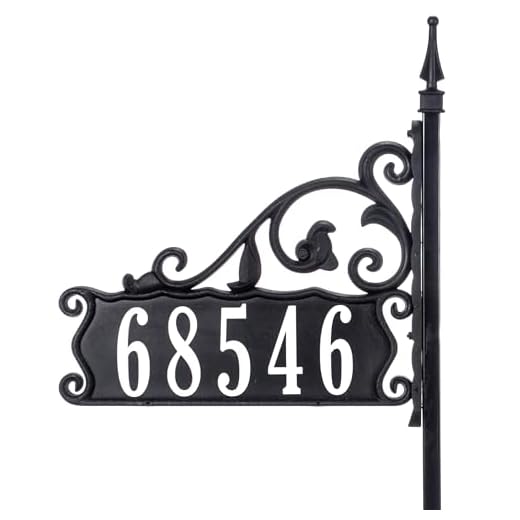 Address America USA Handcrafted in Our Small Family Shop Boardwalk (30" Post) Reflective 911 Double Sided Black Home Address Sign for Yard. Customized with Your Address Numbers on Both Sides.