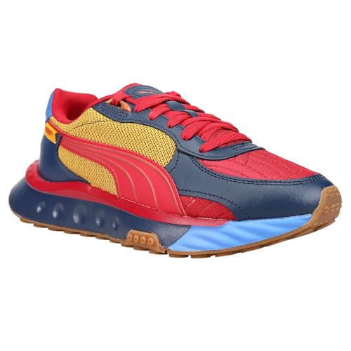 PUMA Kids Boys Wild Rider Gf Lace Up - Sneakers Shoes Casual - Blue, Red - Size 4.5 M2