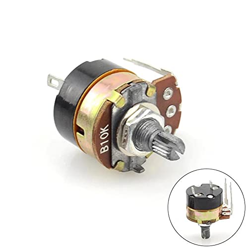 PENGLIN 5PCS WH138 10K Ohm Rotationspotentiometer mit Schalter, 5-teiliger schwarzer Potentiometer-Legierungsknopf