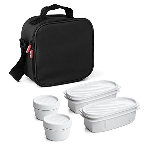Tatay Urban Food Casual, Borsa Termica Porta Pranzo, 3L Capacità, con 4 Contenitori Alimentari, 2 x 0.5 L, 2 x 0.2 L, senza BPA, Nero, 22.5 x 10 x 22 cm