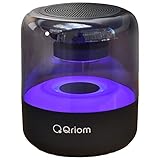 [山善] ワイヤレス スピーカー USB充電式 Bluetooth搭載 FMラジオ スピーカー内蔵 LEDライト 5色イルミネーション 小型 QBS-120(B)