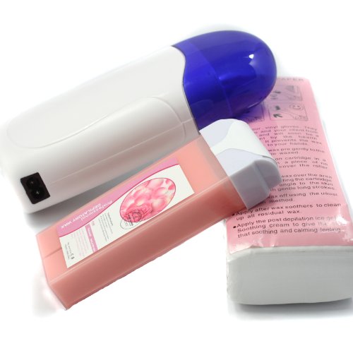 3 in 1 Roll on Refillable Depilatory Wax Heater Waxing Hair Removal Kit