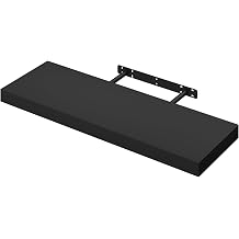 WOLTU Floating Shelf, 110cm Dark Grey Wall Shelf for Bedroom, Office