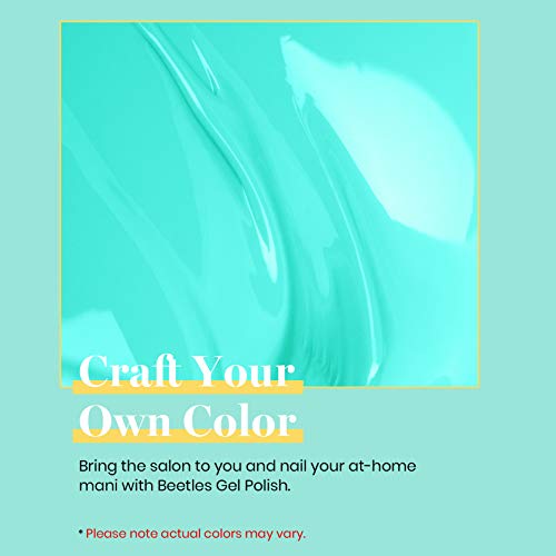 Image of Beetles Teal Gel Nail Polish - Cascade Green 15ML /0.51Fl Oz, Teal Neon Gel Polish, Soak Off UV LED Nails Art Design Manicure Salon DIY Home Neon Nails