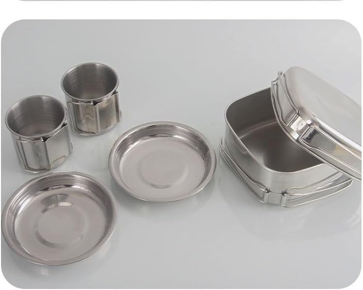 1 Set Of Stainless Steel Outdoor Camping Hiking Portable Cooking Utensils Of 6-piece Set