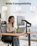ErGear Single Monitor Arm, Adjustable Gaming Desk Monitor Mount for 13-34″ Screens, Up to 19.8 lbs, Enhanced Stability with Integrated C-Clamp, Upgraded Cable Management, VESA 75x75/100x100mm, Black