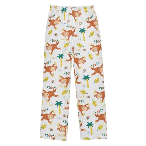 ZZXXB Monkey Tropical Tree Boys Long Pants Soft Trousers Elastic Waist Kids Lounge Bottoms with Pockets S-XL