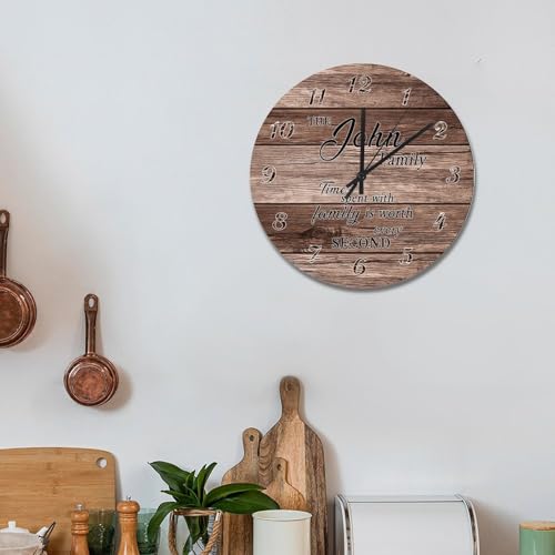 Horloge murale en bois marron 38,1 cm pour salon - 4