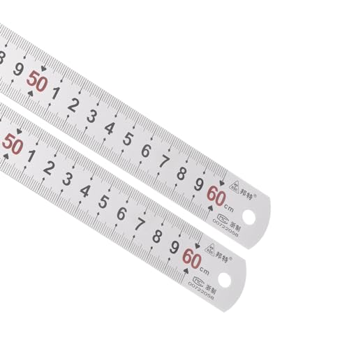 Règles en acier inoxydable 60 cm double lecture pour conception graphique