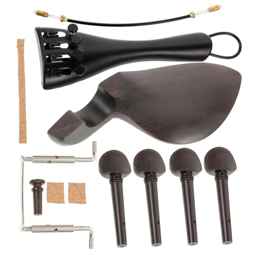 ERINGOGO 2 Sets Violin Ebony Violin Bridge Violin Shoulder Rest 1/2 Size Full Size Violin Pitch for Singers Violin Tailpiece with Fine Tuners Fiddle Repair Kit Major Aluminum Alloy