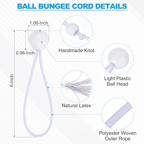 PATIKIL 6 Inch Tarp Ball Bungee Cord - Image 2