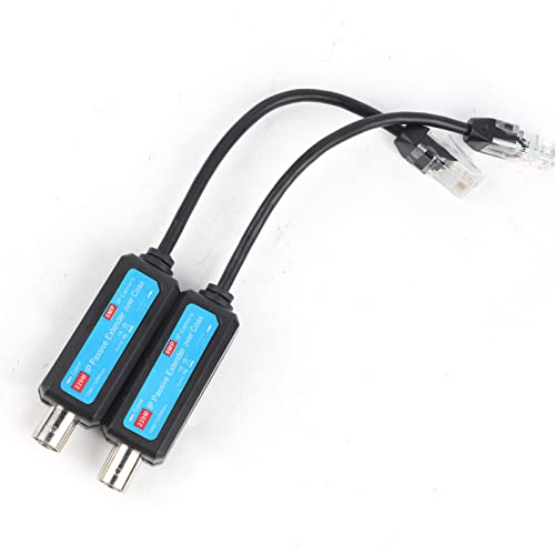 Joyzan IP Network Receiver, HD Camera Coaxial Transmitter 10/100Mbps Passive Extender Ethernet Adapter Over Coax Lines NVR Surveillance System Printer Medical Devices 1 CH PAL NTSC SECAM 1 Pair