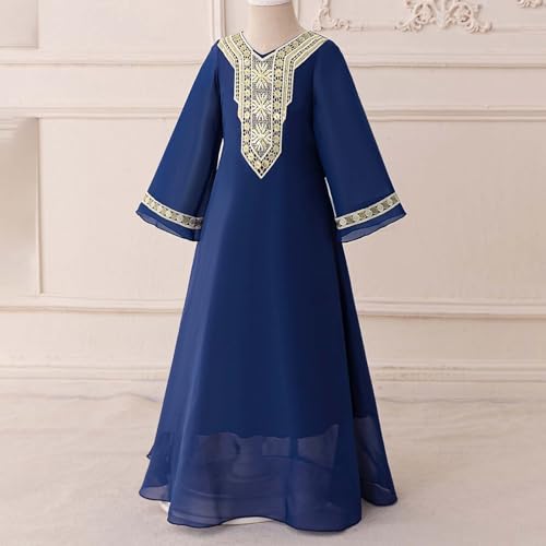 Qamis hijab enfants ensemble de prière sans ajustement complexe