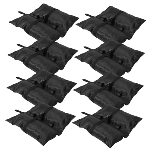LIOOBO 8個重厚防風キャンプ用砂袋 固定用ストラップ付きリフィル可能アンカーウェイト 防水テント パラソル 日よけシェルター脚用