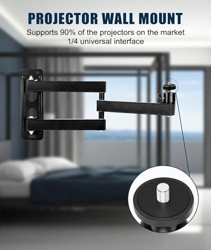 Image of Ceiling Projector Wall Mount Stand- Adjustable Tilt&Swivel Hanging Projector Holder Wall Mount Stand Rack Stand