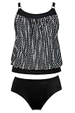 tankini schwarz 46 einfarbiger Slip Ulla Popken Damen Tankini-Set, Schwarz, 46