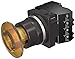 Siemens 52BR8HTA Heavy Duty Illuminated Twist-to-Release Unit, 30mm, Amber, 1-3/4" Plastic Mushroom Head, Maintained, 1NO+1NC Contact, 240V AC Transformer, Incandescent, BlackMax, Watertight/Oiltight