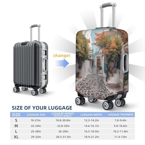 Travel Luggage Cover Fashion Suitcase Protector Greece Street Spandex Baggage Covers Washable Suitcase Covers Anti-Scratch Luggage Cover Protectors Fits 18-32 Inch Suitcases X-Large4