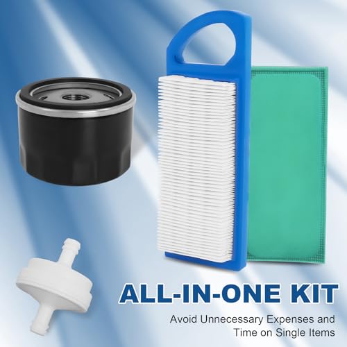 Podoy 697153 Air Filter 492932s 696854 Oil Filter Compatible with BS 795115 698083 697014 794422 John Deeree GY20573 M149171 with 394358 Fuel Filter, 15.5 17 17.5 HP Lawn mower Engine Tune-Up Kits - Thumbnail 4