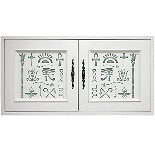 Egyptian Symbols Stencil, 21.5 x 21.5 cm (L) - Classic Egypt Symbol Hyroglyphics Stencils for Painting Template - Image 4