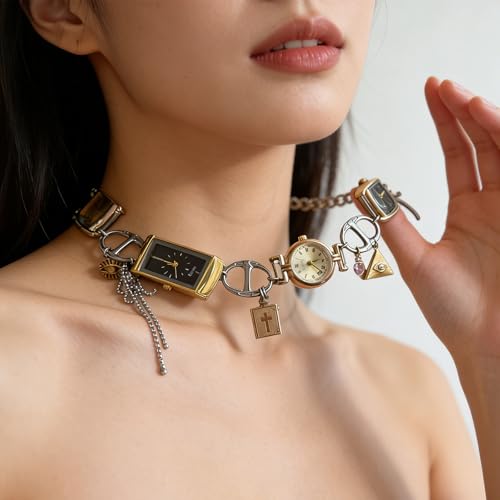 Pendentif d'horloge rétro fini à la main pour sublimer un décolleté terne