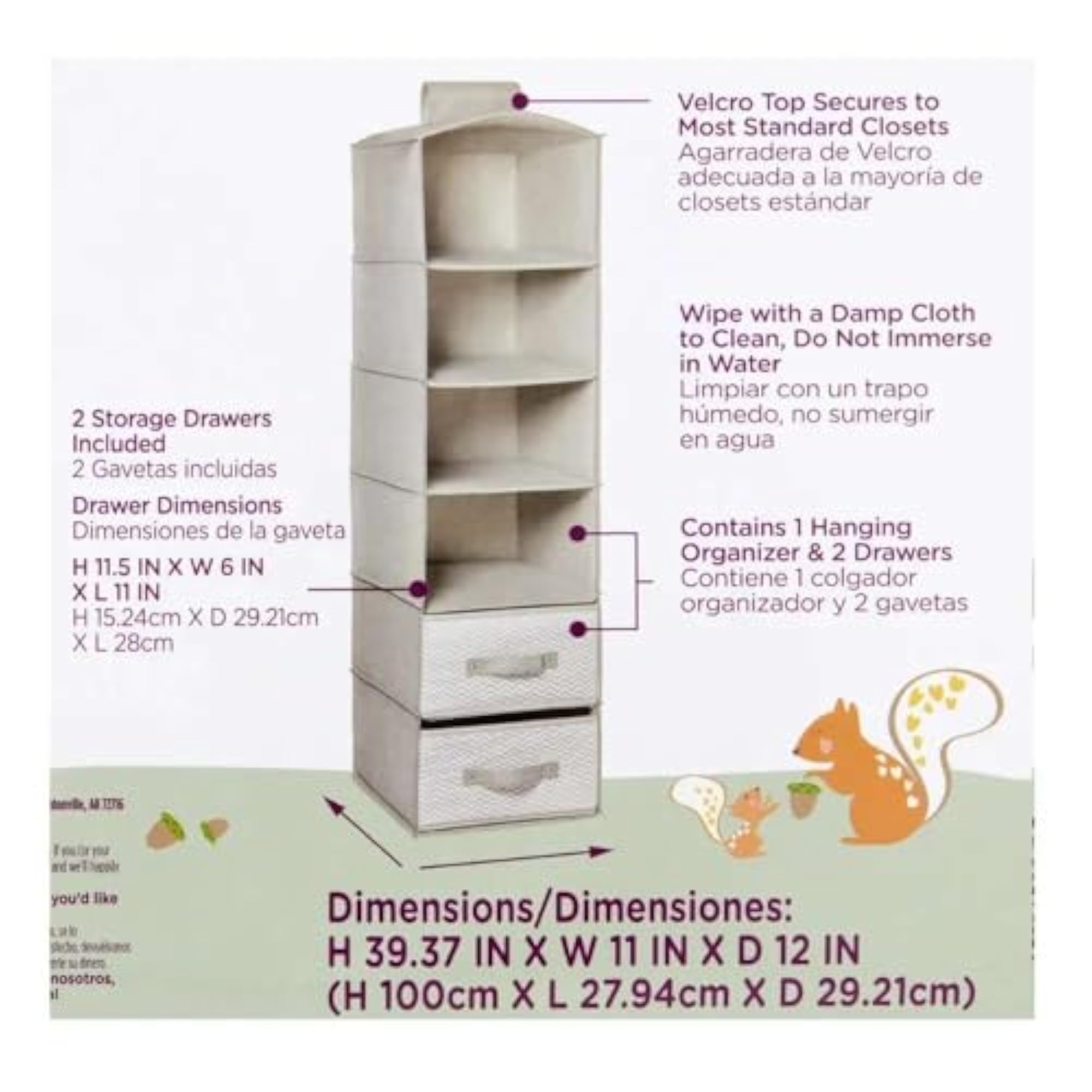 6-Shelf Fabric Hanging Organizer for Closet Space