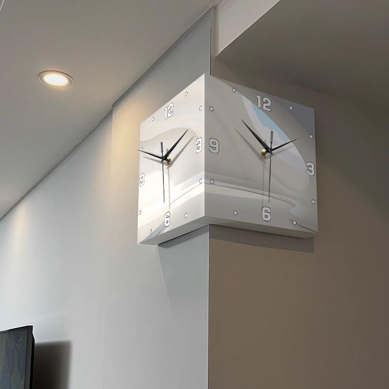 Reloj de pared de esquina 26x26x26 cm con luz LED miniatura 5