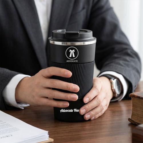 Image of Giftana Personalized Coffee Tumbler with Name, Customized Travel Mug with Lid, Coffee Mug for Men and Women, Birthday Gifts, Valentine's Day Gift, Corporate Gifts for Employee (Advocate)