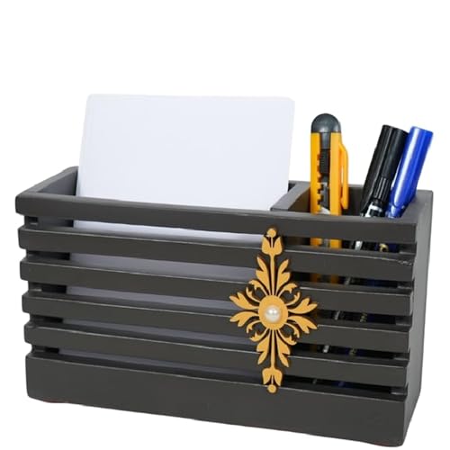 Image of Decorative Embossed Design Pencil and Pen Stand | Desk Organizer for Stationery Storage | Suitable for Office Desk, Study Table, Home and Workspace Use (Design 10)
