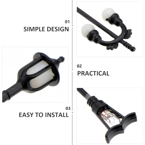 Mini lampadaires Uonlytech modèle de rue compact pour aménagement de scène réaliste