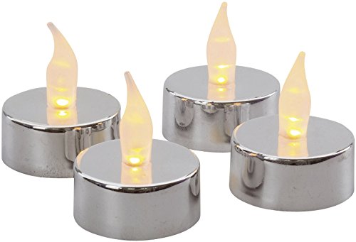 Preisvergleich Produktbild Teelicht - LED, 4 Stück, silber