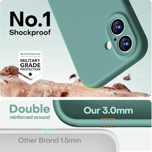 Image of LOVE 3000 Designed for iPhone 17 Case, Premium Silicone [Compatible with Magsafe][Soft Anti-Scratch Microfiber Lining] Shockproof Protective Phone Case for Men Women 6.3 inch, Pine Green