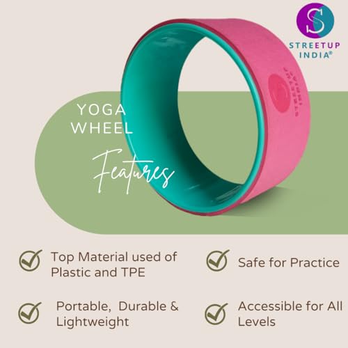 Image of Streetup India Yoga Wheel for Stretching, Exercise, Back Bends, Workout for Unisex With High Density Strong Foam Sweat Resistant (Pink)
