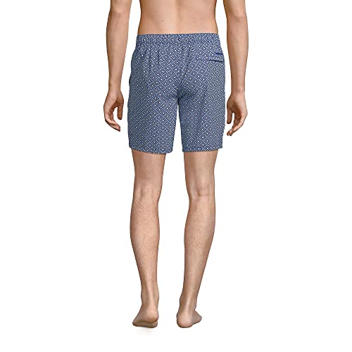 Lands' End Men's Sunset Swim Short 7 Inch Deep Sea Navy Diamond Geo Regular Small2