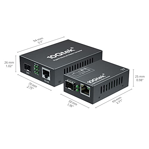 Image of ipolex Gigabit Multi-Mode LC Fiber to Ethernet Media Converter | Includes A SFP SX Module, MMF, up to 550-m | 10 /100 /1000M RJ45 to 1000Base-SX SFP | Mini Size 2.71''*1.96''*0.98'' | Plug and Play