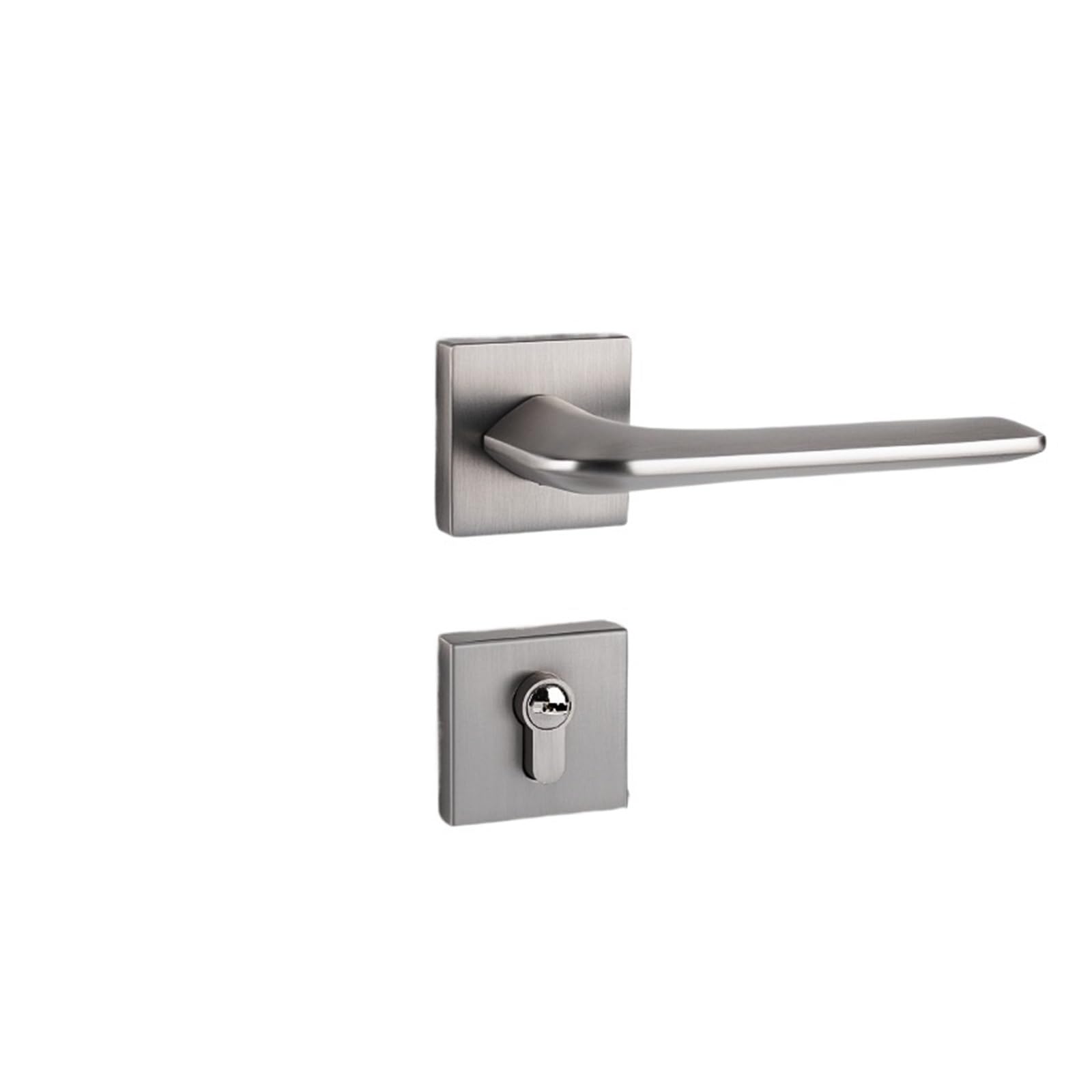 Indoor Room Magnetic Silent Bedroom Split Door Lock Light Luxury Modern Simple Handle(Nickel)