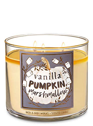 Bath & Body Works Vanilla Pumpkin Marshmallow Candle 14.5 Oz 3 Wick New for 2015