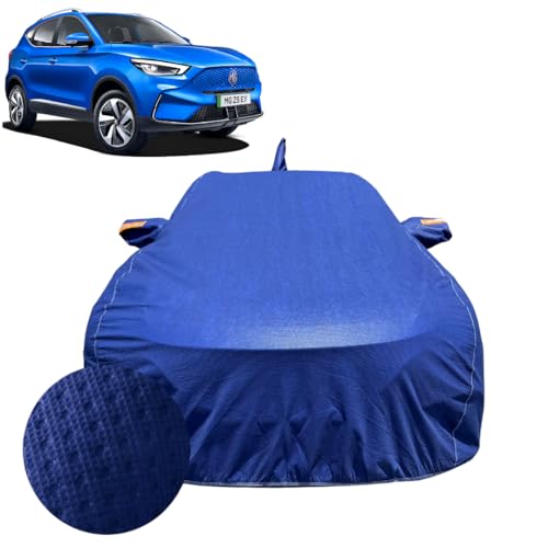 Image of Car Cover for MG ZS EV (2020-2026) | 100% Waterproof Cover with Antenna & Reflective Mirror Pockets | Dustproof, Scratchproof, Heatproof ZS EV Car Cover |Soft Cotton Lining| Blue