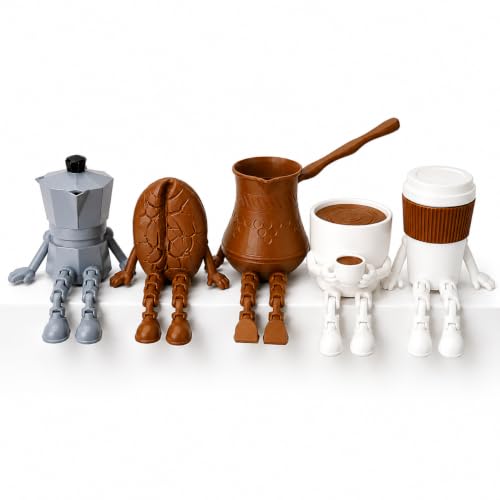 Funny Coffee Figurines Set – Bar Decor – Cute Accessories for Kitchen or Office – Barista Gift