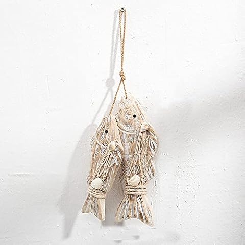 Wooden Fish Pendant,Retro Mediterranean Style Decorative Fish Cover