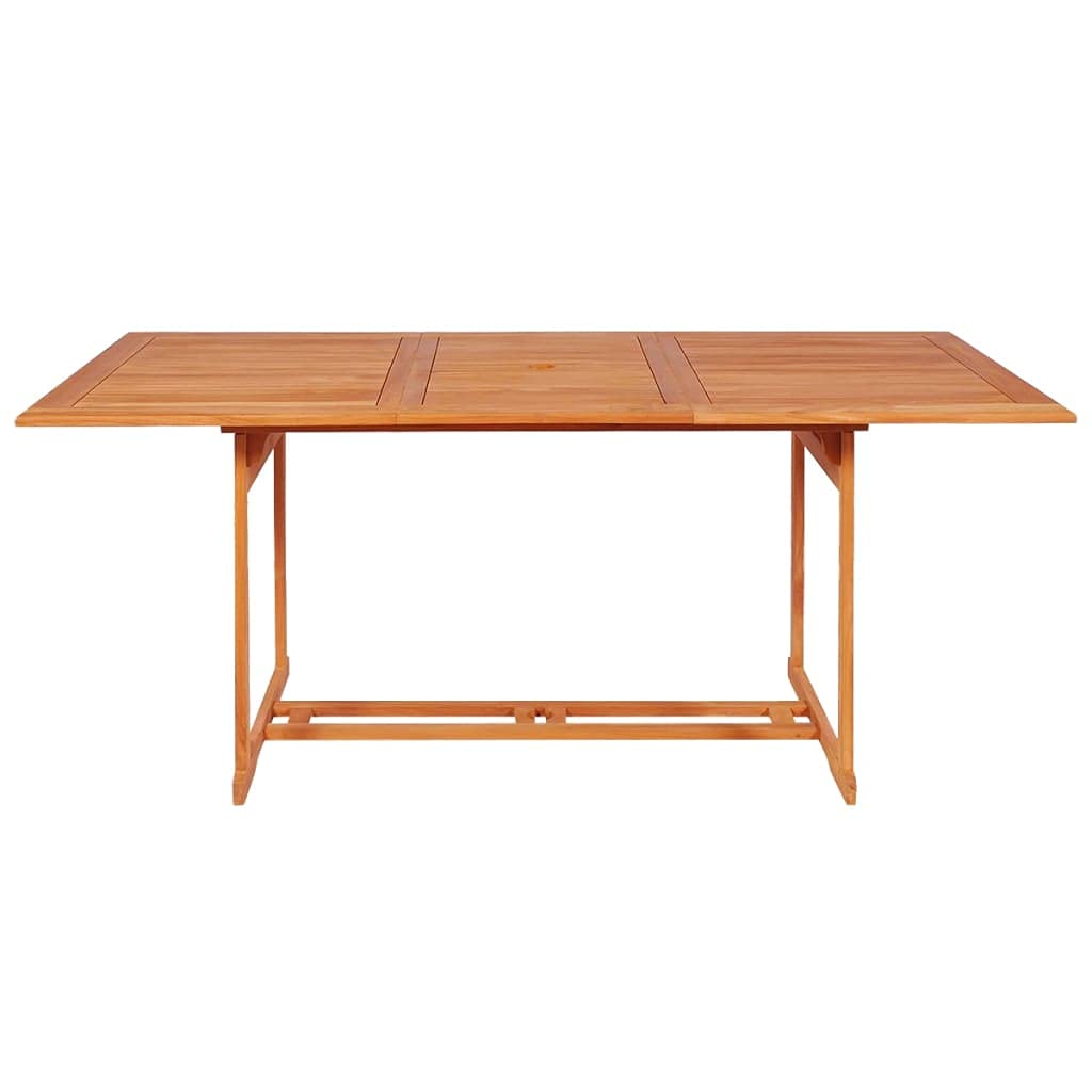 Set da pranzo da giardino in teak massiccio, grigio, con 6 sedie pieghevoli regolabili e cuscini confortevoli, foro per ombrellone, per terrazza e balcone