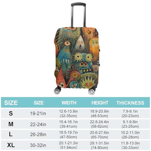 Travel Luggage Cover Suitcase Cover Suitcase Protector Different Monster Styles Luggage Covers Washable Baggage Cover Elastic Anti-Scratch Suitcase Case Protector for Adult Personalized Suitcase Cover2