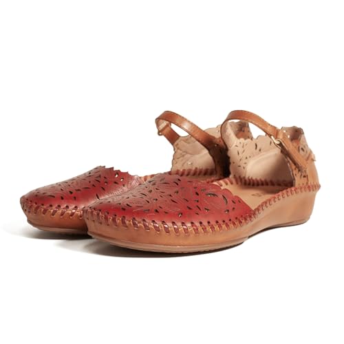 Image of PIKOLINOS P. Vallarta Women's Semi-Open Shoes | Leather | Hook-and-Loop Closure | Mid Heel | Size UK 2-8