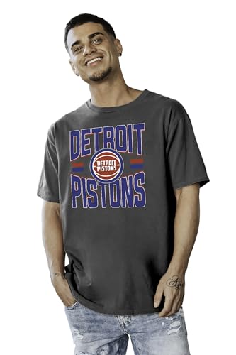 Detroit Pistons NBA Officially Licensed T-Shirt Ringspun Bold Black, X-Large