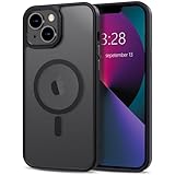 Anuck Case for iPhone 13 Mini Case Magnetic Phone Case Compatible with MagSafe, Soft TPU Bumper Hard Translucent Matte Back Slim Fit Shockproof Protective Cover for Men Women Girls - Black
