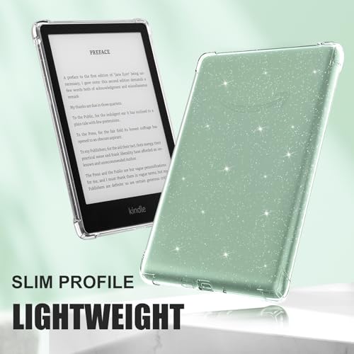 Image of iDLEHANDS Clear Case for All-New Kindle Paperwhite 11th Gen 2021 & Signature Edition(6.8 inch) - Lightweight, Scratch-Proof Silicone Back Cover, Glitter