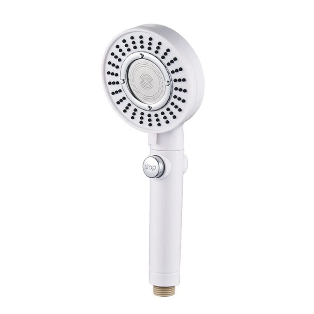 Pommeau de douche blanc 3 modes avec système sous pression réglable